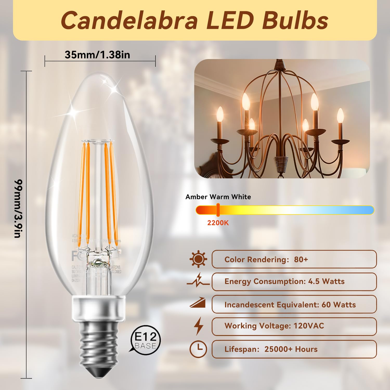TJOY clear glass vintage filament bulbs enhance decorative lighting in living spaces.