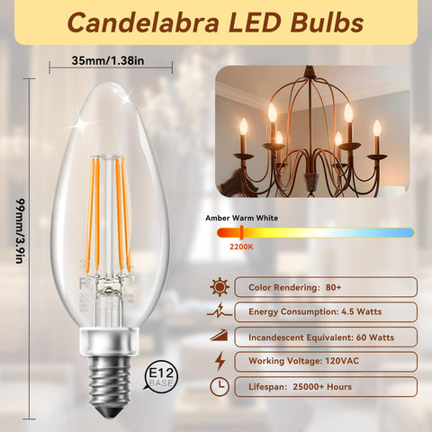 TJOY clear glass vintage filament bulbs enhance decorative lighting in living spaces.