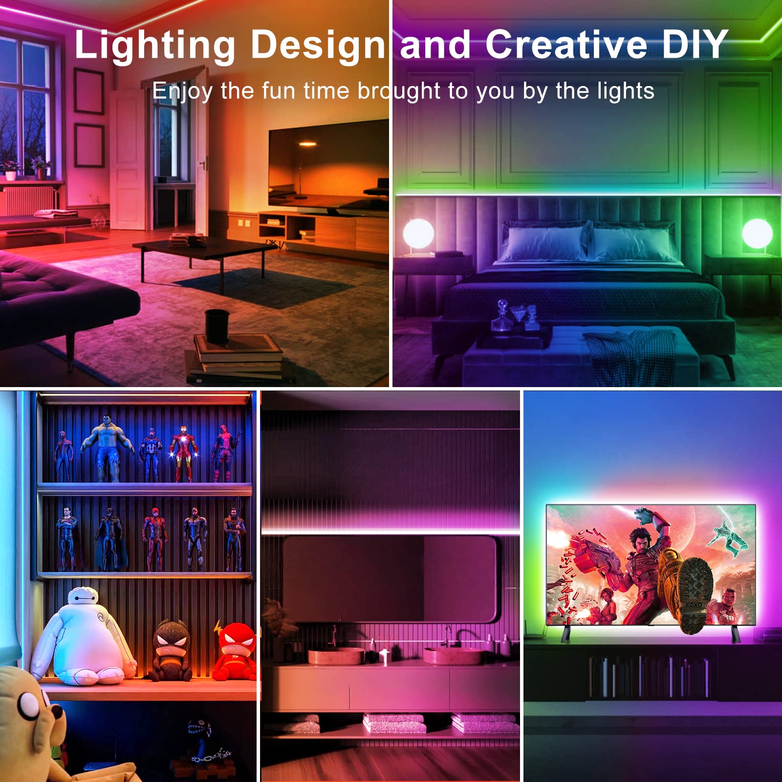 TJOY LED lights strong adhesive back ensuring secure installation on various surfaces