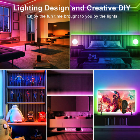 TJOY LED lights strong adhesive back ensuring secure installation on various surfaces