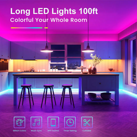 TJOY LED lights music-sync mode syncing colors with music for dynamic ambiance