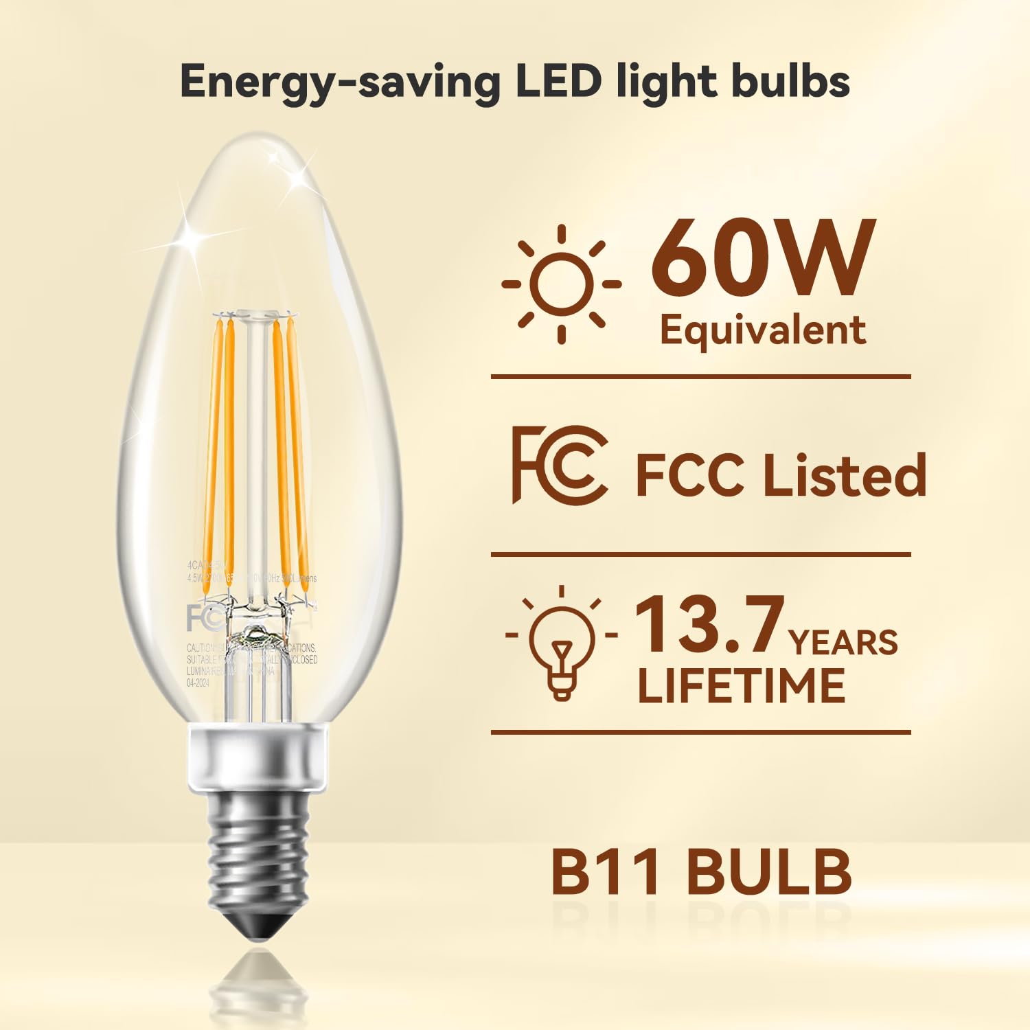 TJOY 4.5W candle bulb offers long life for daily use