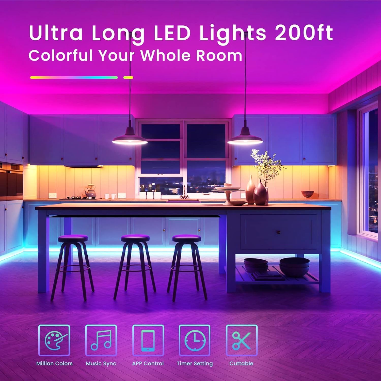 TJOY remote and app control demonstrates easy color, brightness, and scheduling.