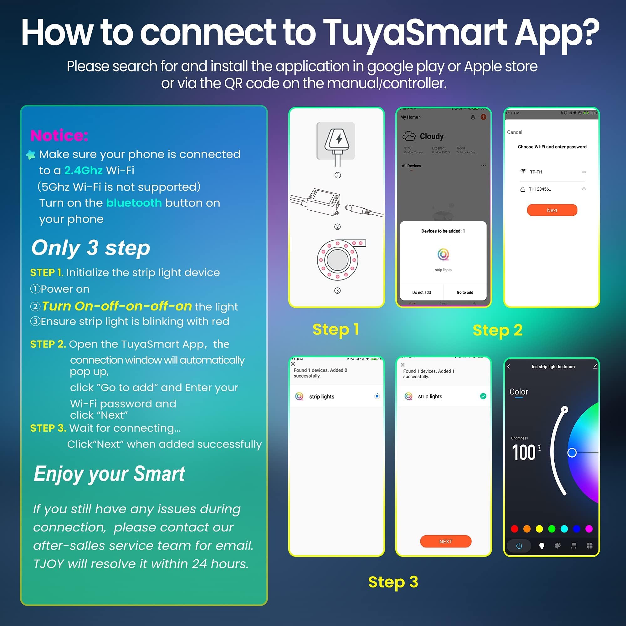 TJOY remote and app usage for convenient lighting adjustments