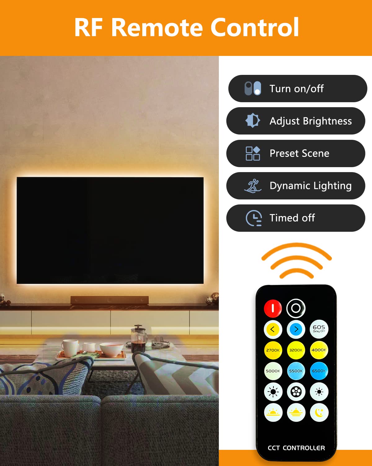 TJOY RF remote controls lights for quick, hassle-free setup