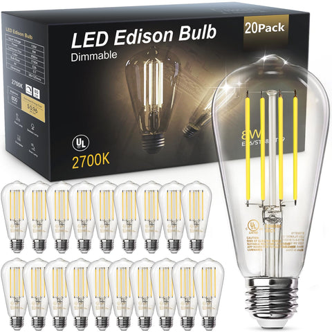 TJOY vintage 8W Edison bulb in chandelier creates warm ambient lighting.