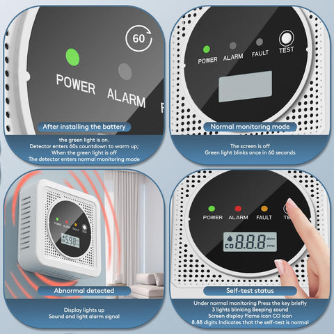 TJTFJS 3-pack 2-in-1 detector 85 dB alarm for instant alerts.