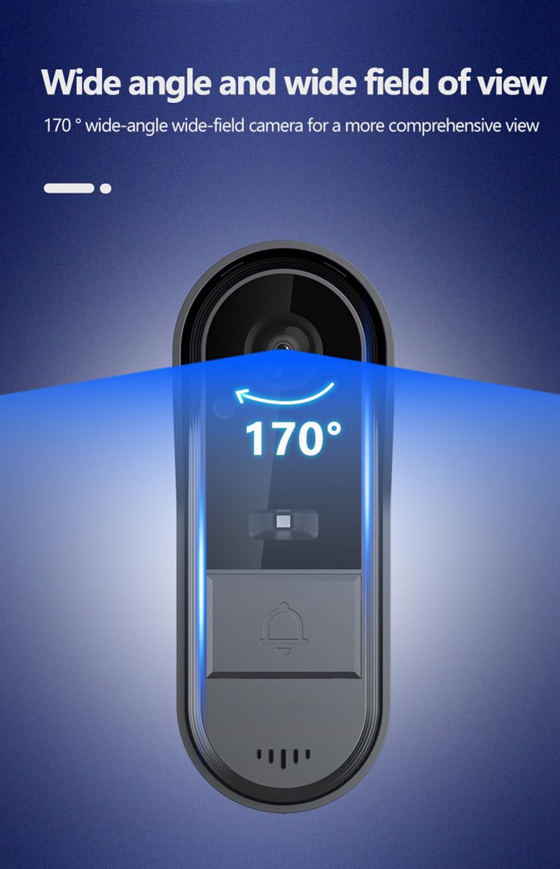 TKMARS 170-degree wide-angle view covers entrances without blind spots.