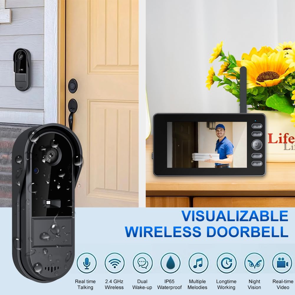 TKMARS indoor monitor compact design for easy doorbell viewing.