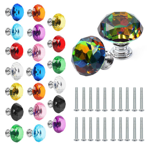 Tkocisa colorful crystal drawer knobs sparkle on a dresser, upgrading your furniture.