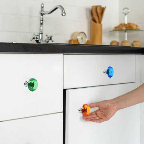Tkocisa diamond-shaped knobs ideal for wardrobes, bookcases, and dressers.