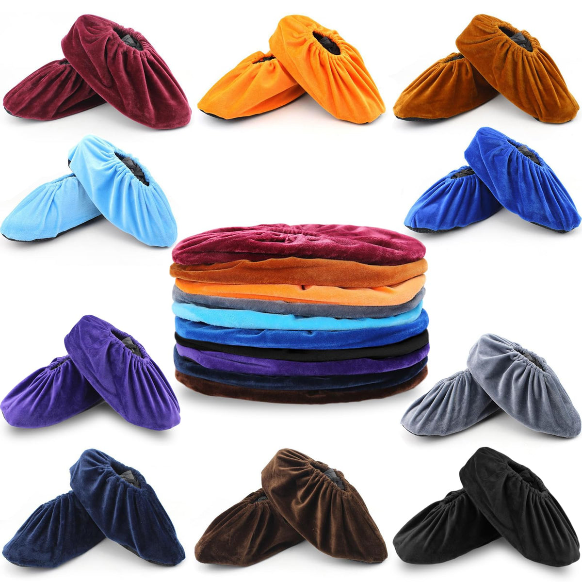 TKRADISH 10-pack color-variety shoe covers protect floors during cleaning