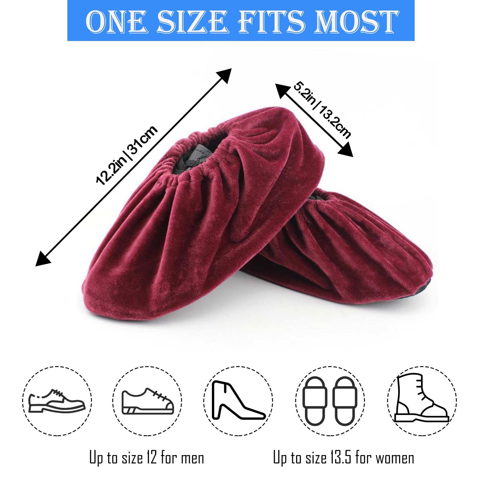 TKRADISH elastic-cuff shoe covers fit most shoes securely