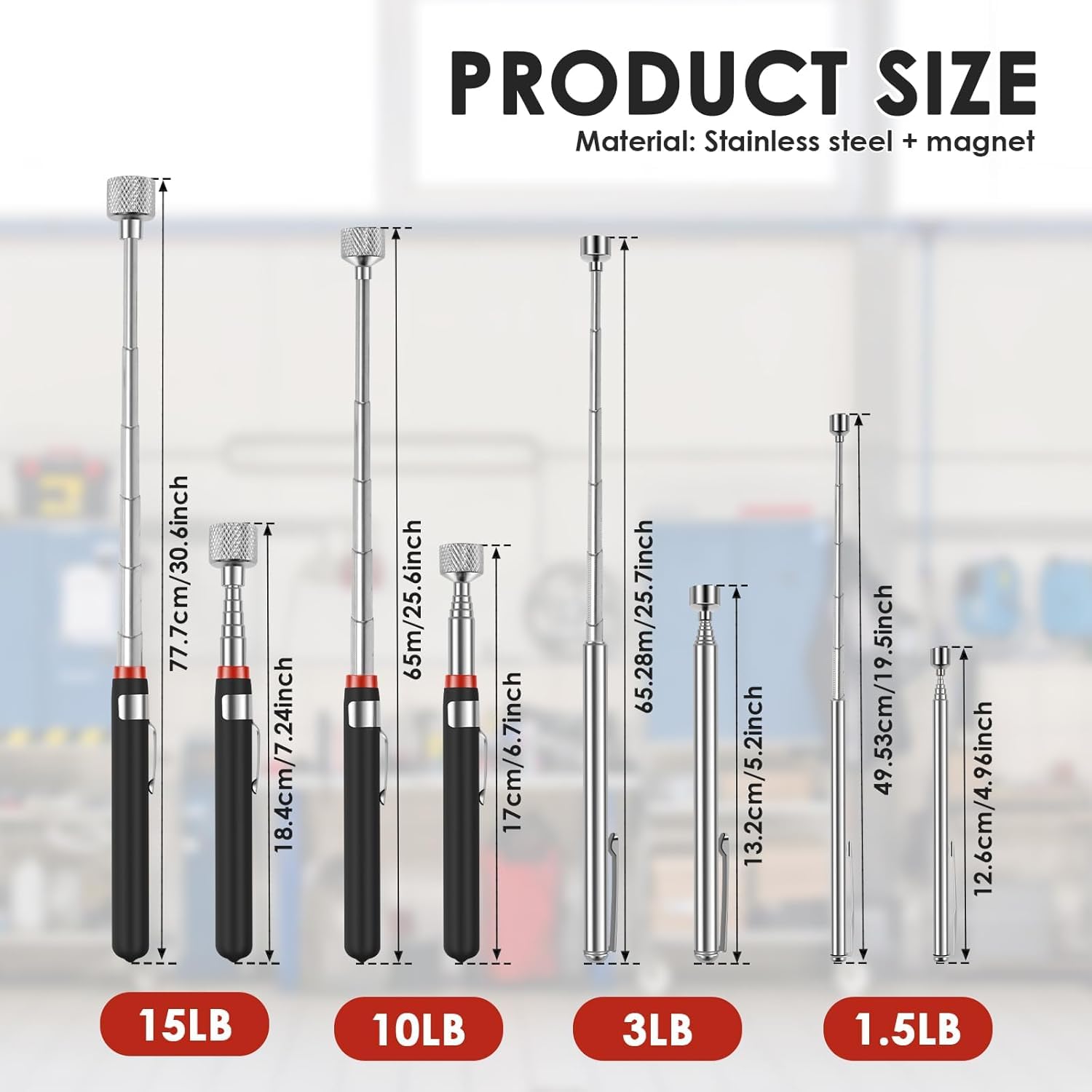 TKSDWBLTY 3 lb extendable magnet grabs screws and bolts with ease.