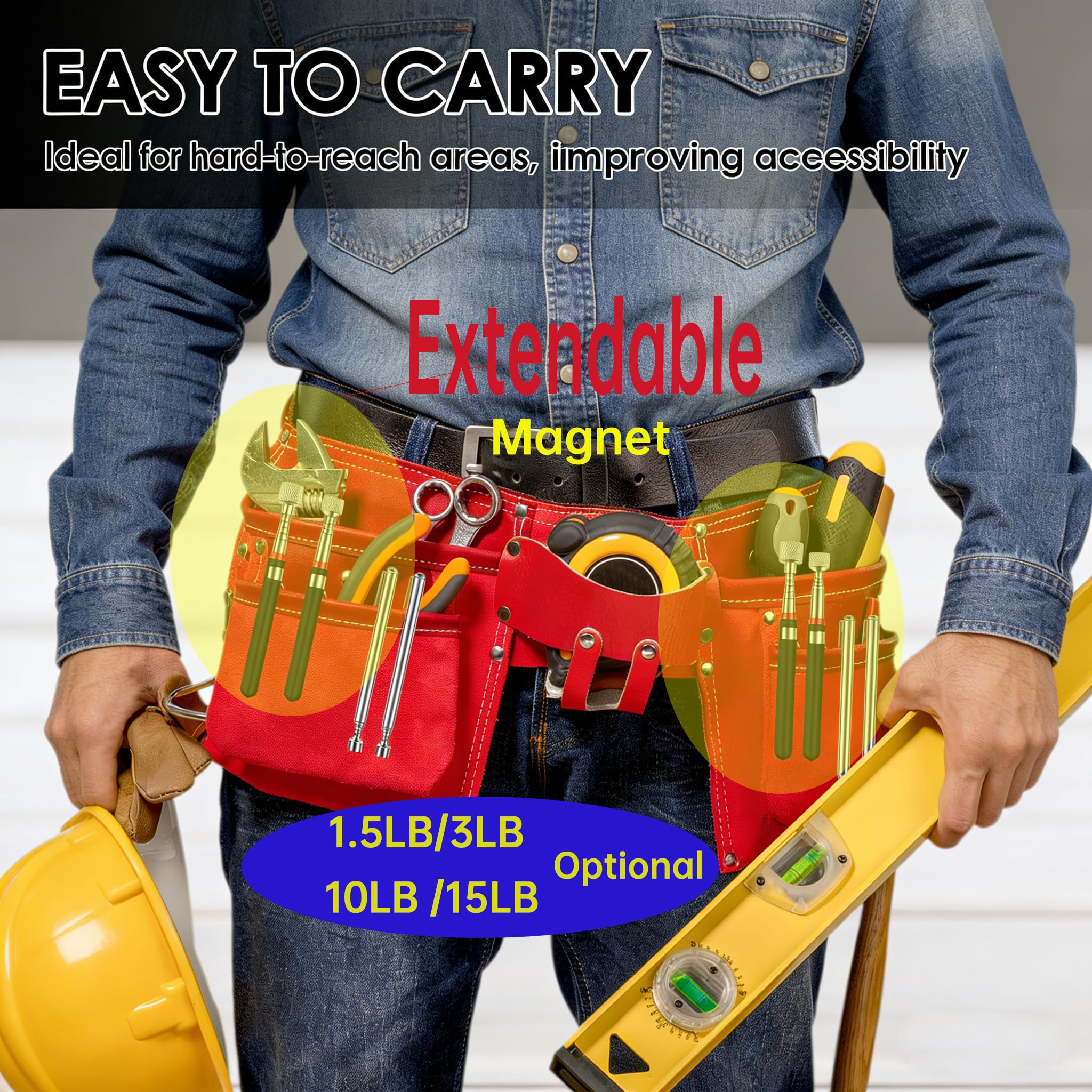 TKSDWBLTY 15 lb magnet lifting heavy hardware in workshop.