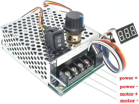 TKXEC knob-based speed control close-up for precise brushing motor tuning