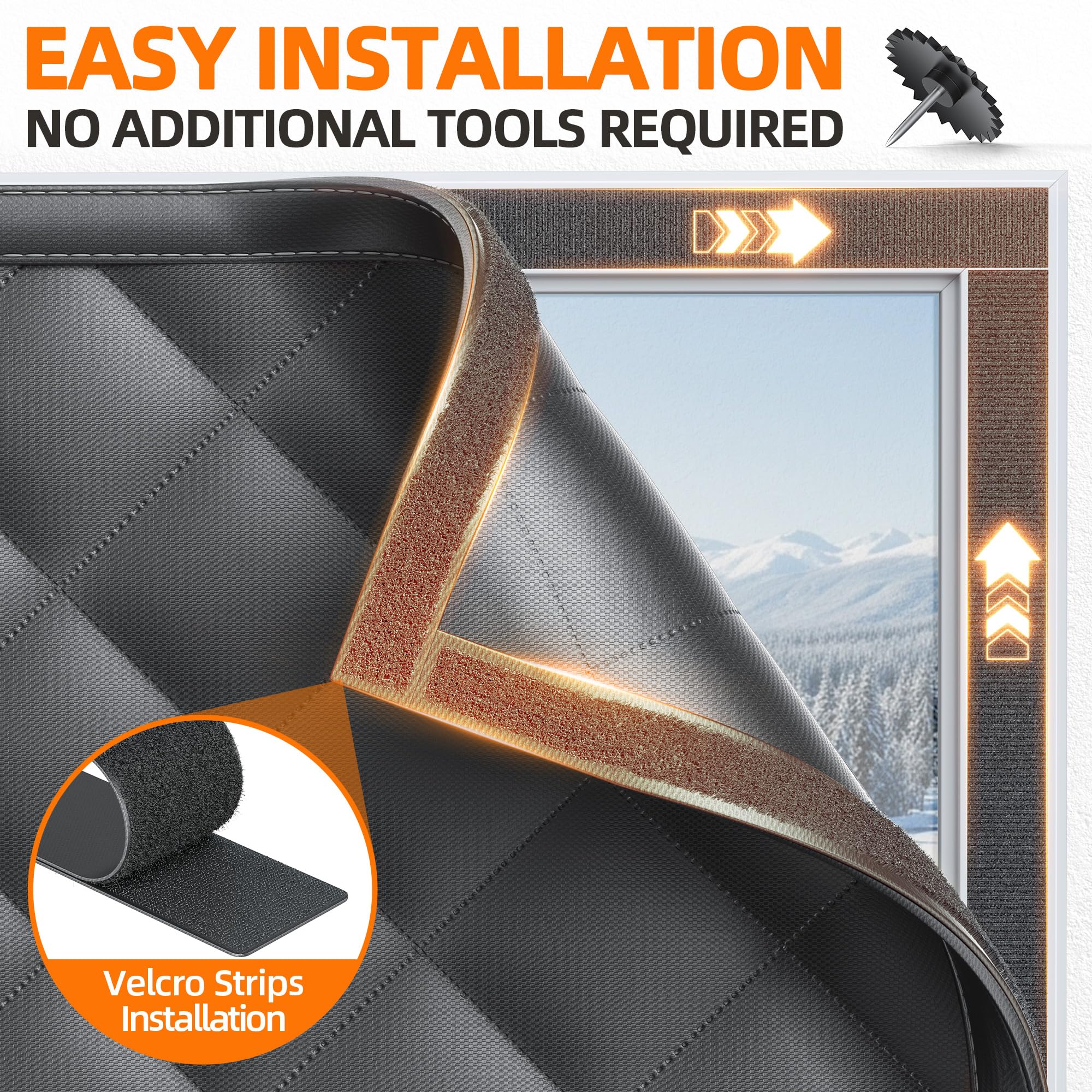 Adhesive hook-and-loop strips for easy, secure installation