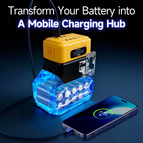 Tlintic DeWalt 75W USB charger ports spread for simultaneous charging on devices