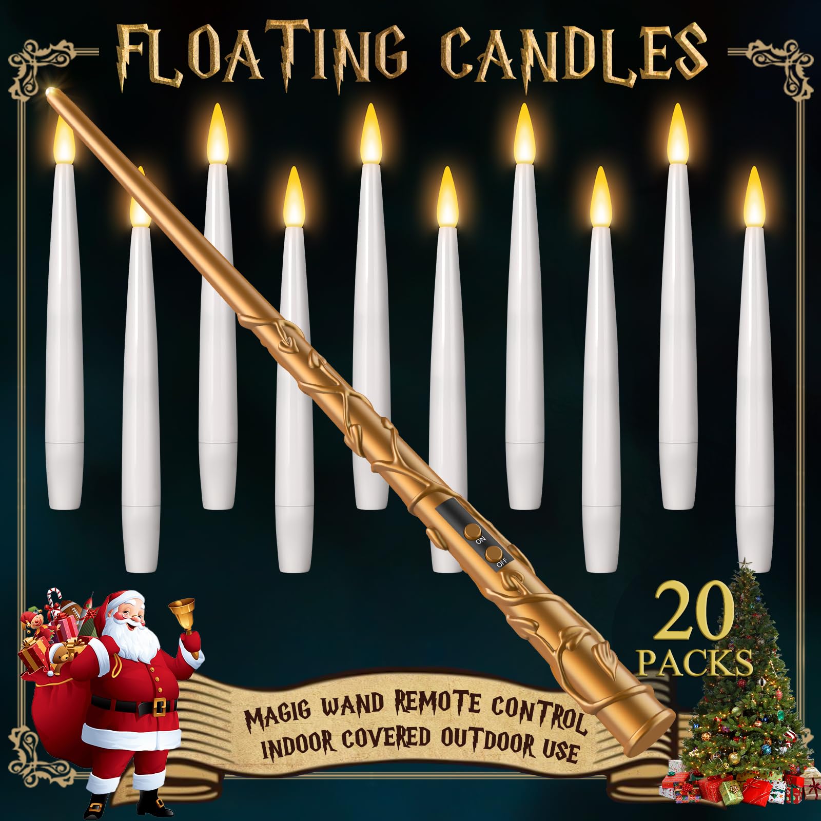 TLPUHU floating candles with wand remote hover softly for warm ambient light.