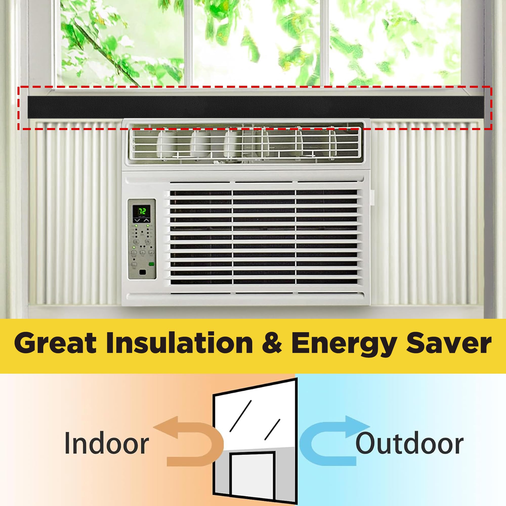 Tlswshsy easy cut and fit strip adapts to window edges.