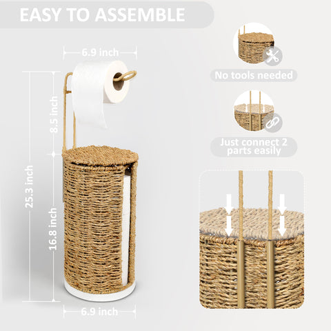 TLUCBAA HOME natural seagrass construction brings eco-friendly boho appeal.