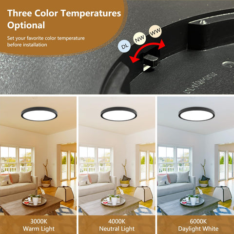 TLZ Lighting LED ceiling light with 3CCT selectable for bedroom, kitchen, hallway