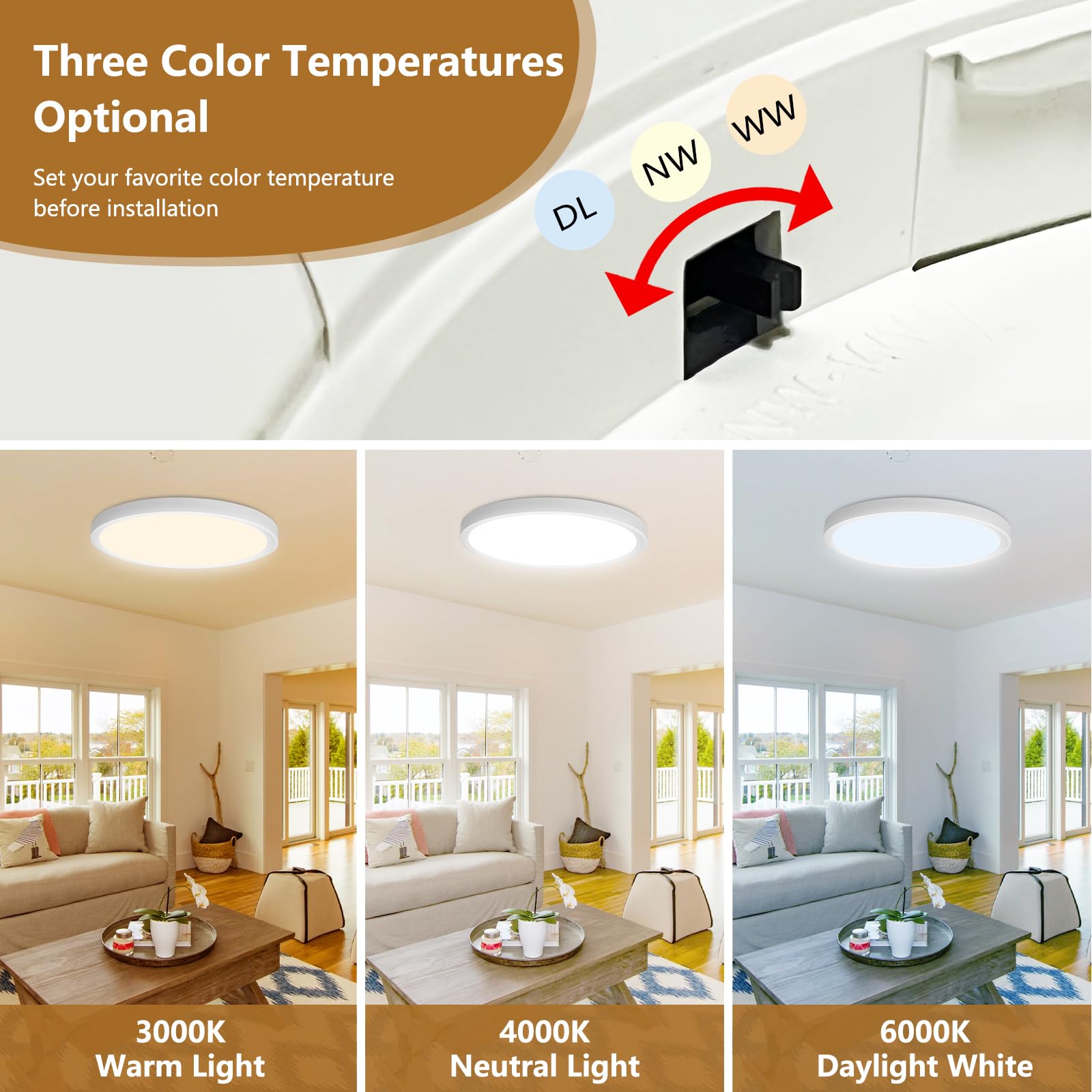 TLZ Lighting flush mount back view showing sealed design for durability