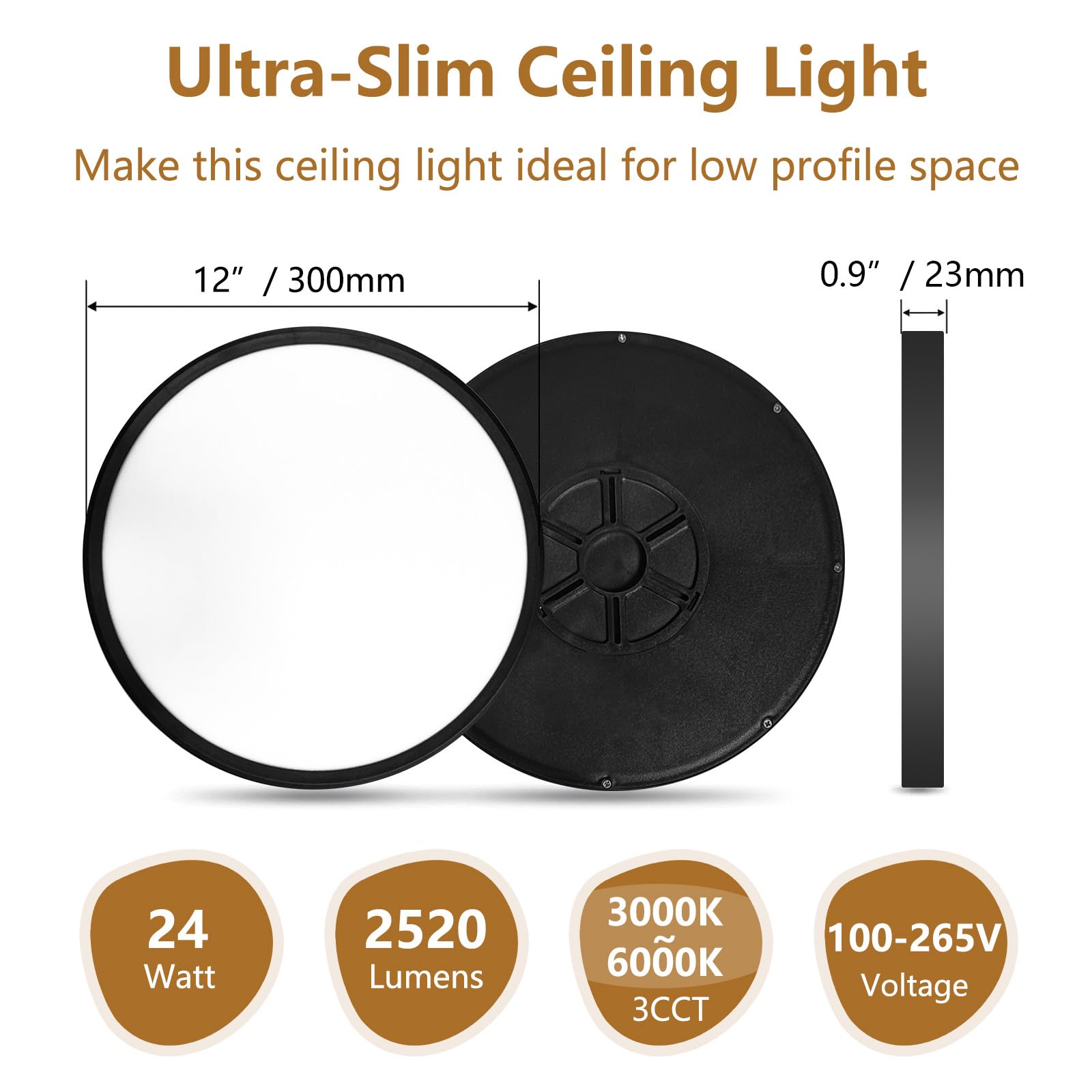 TLZ Lighting waterproof IP42 flush mount suitable for bathroom or wet areas.