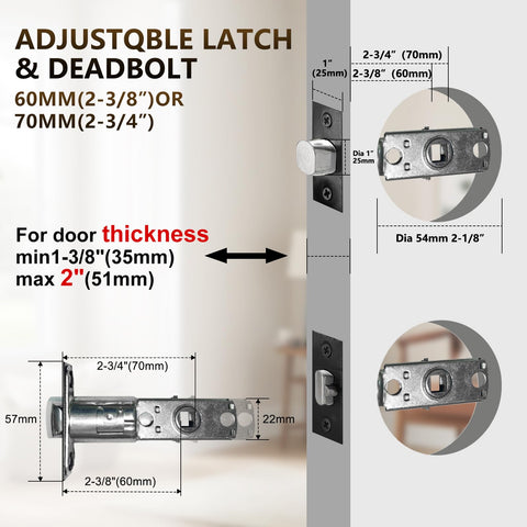 TMC Iron Black 60mm/70mm backset option enables flexible installation.