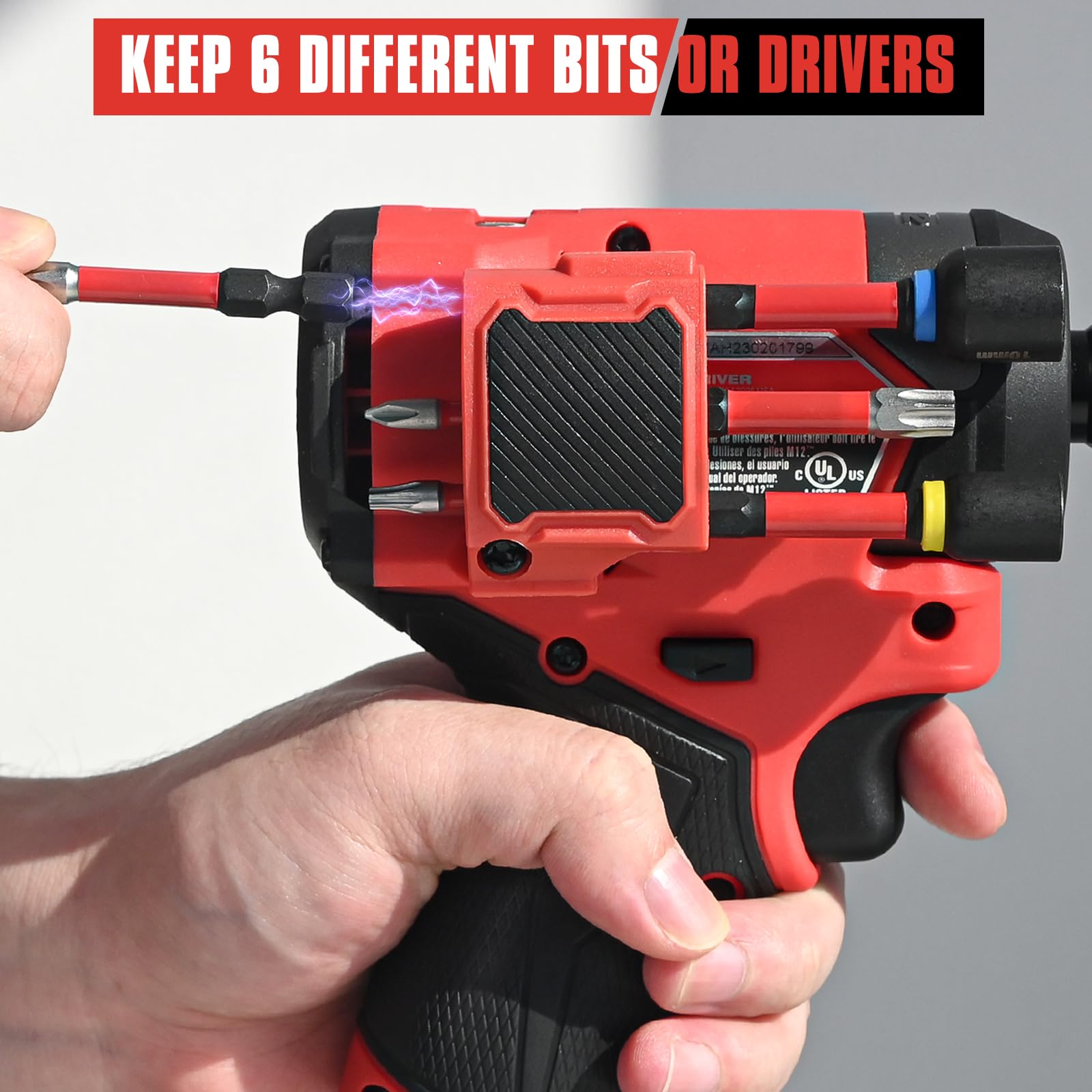 TMEDW side magnetic pocket keeps screws handy during drilling tasks.