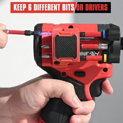 TMEDW side magnetic pocket keeps screws handy during drilling tasks.
