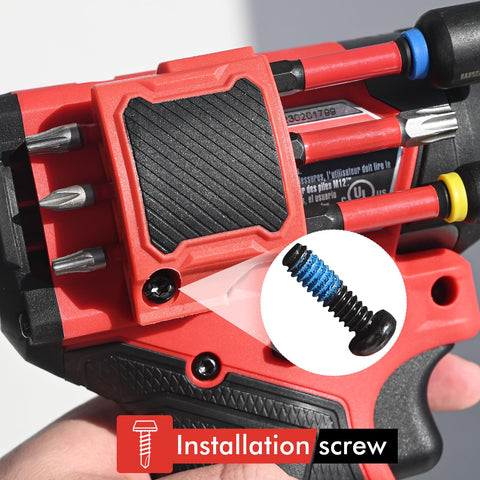 TMEDW workshop-friendly compact bit holder fits neatly on a drill.