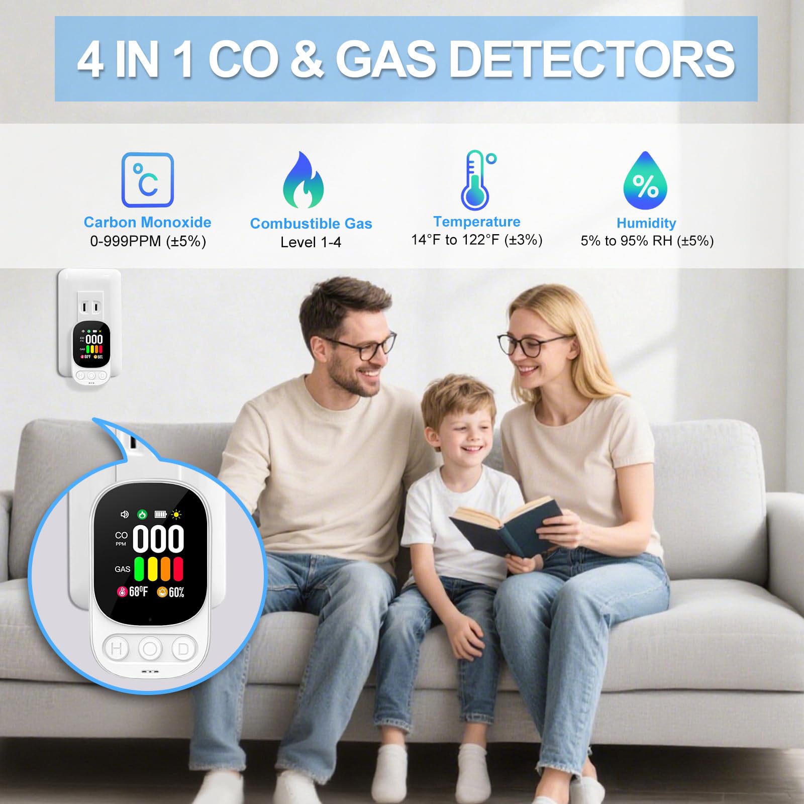 TMEOIIPY portable gas leak detector for quick alerts at home or on the go