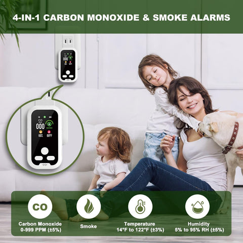 TMEOIIPY HD color screen clearly displays CO, temperature, and humidity