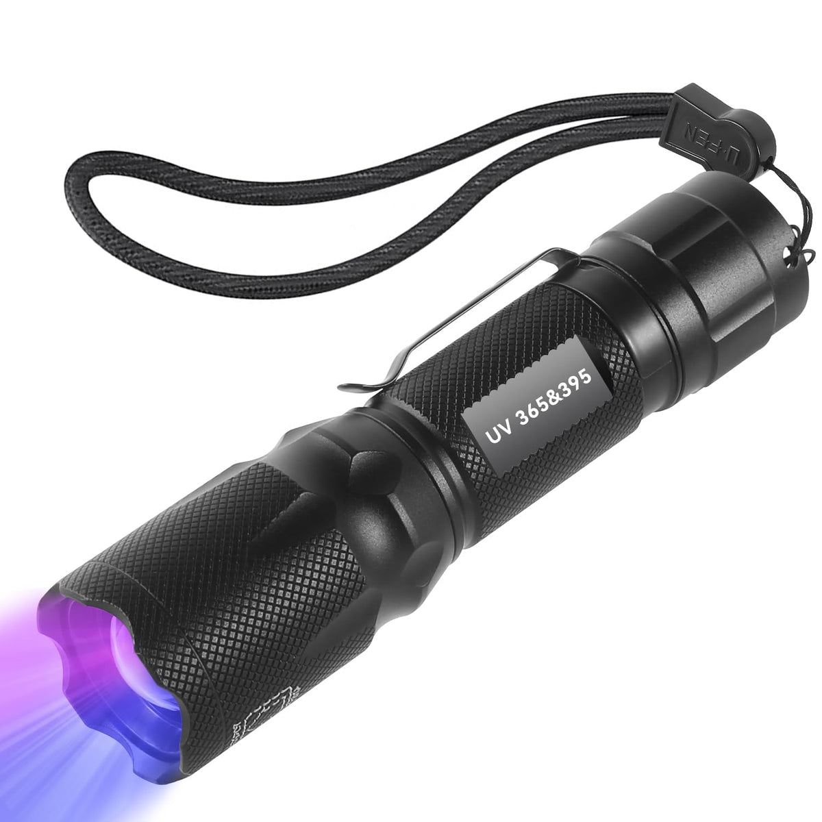 TNATRA UV Flashlight shows dual 365nm and 395nm beams for fluorescence detection and curing