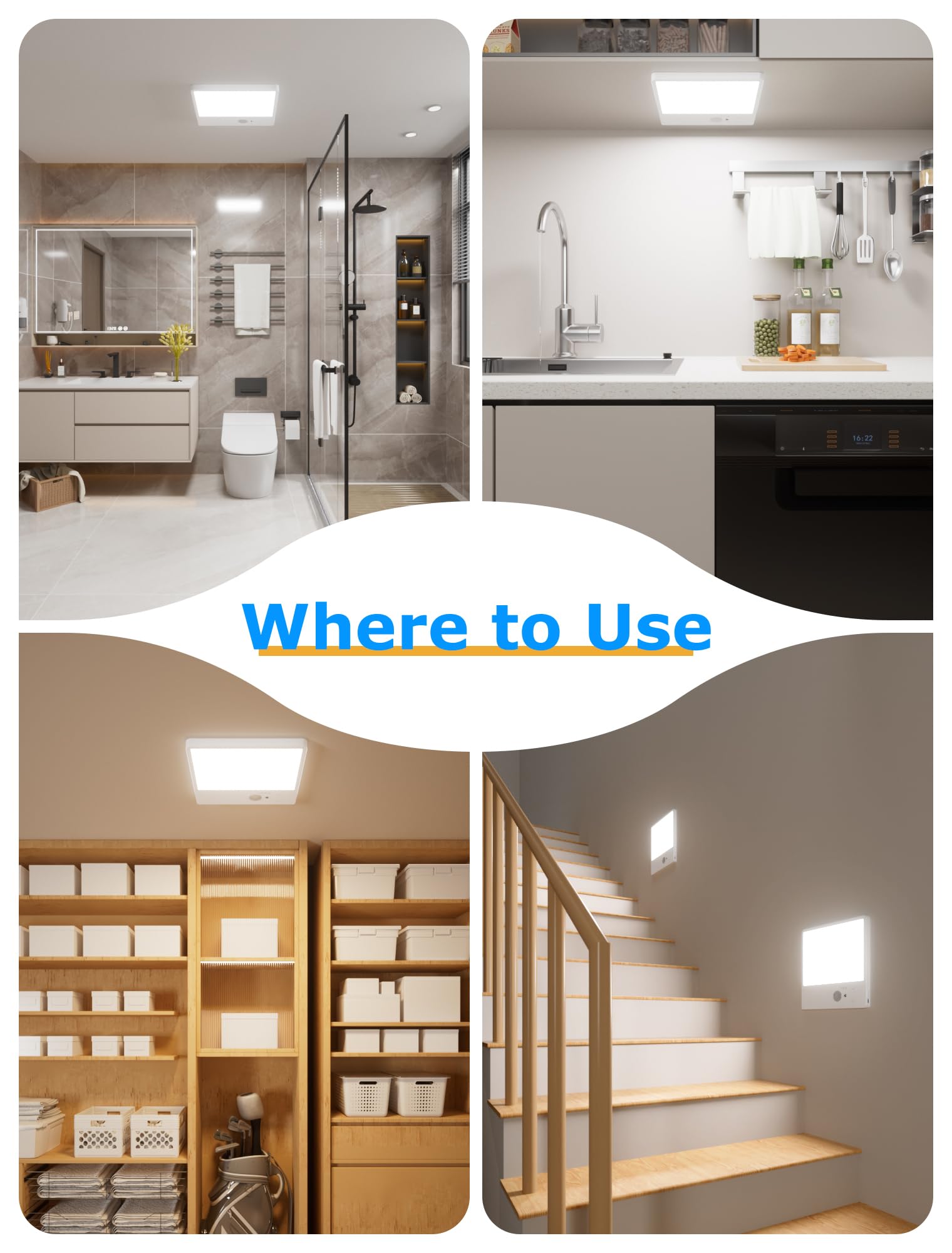Tnight versatile ceiling light suitable for kitchen, bathroom, hallway