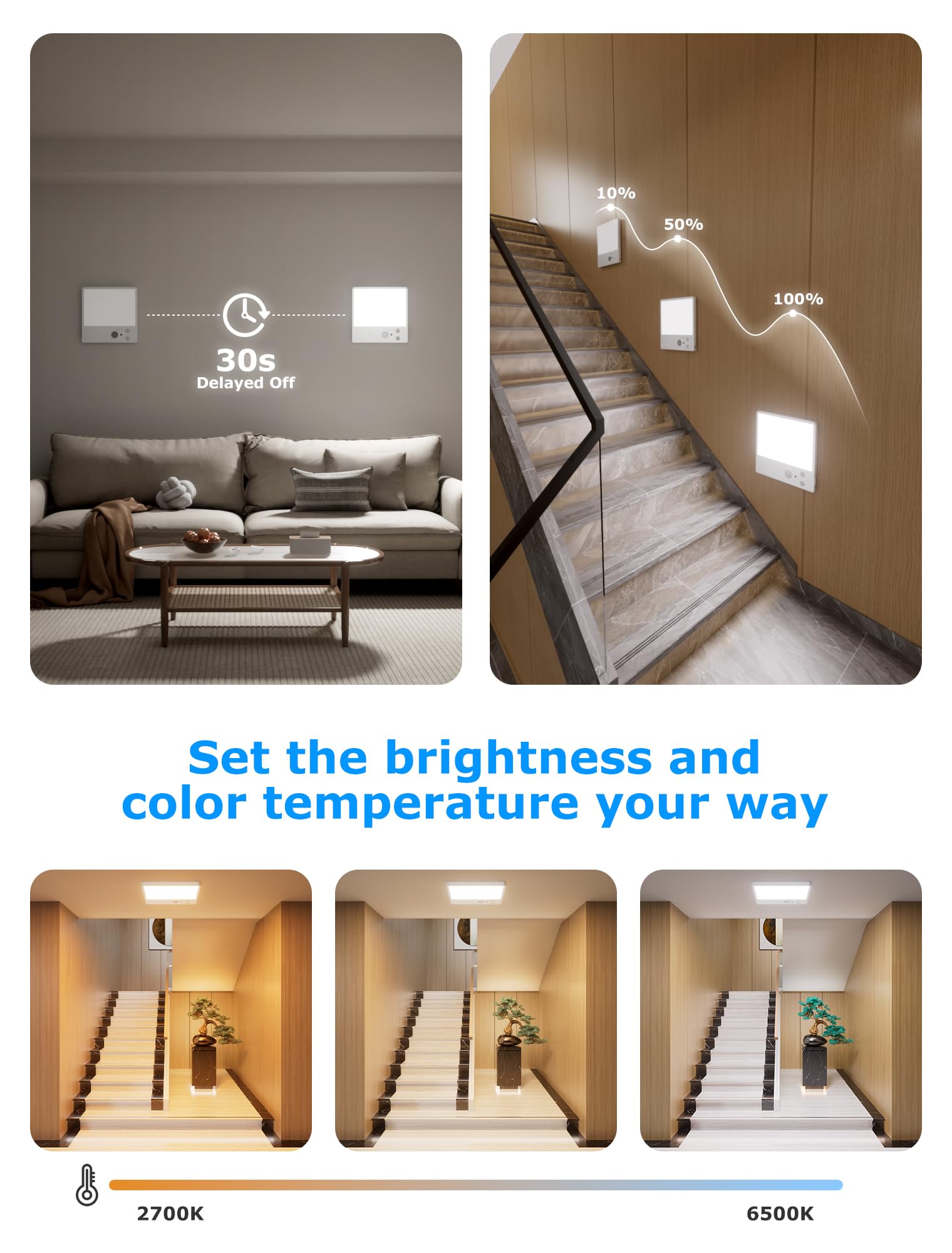Tnight LED ceiling light with three color temperatures for any mood