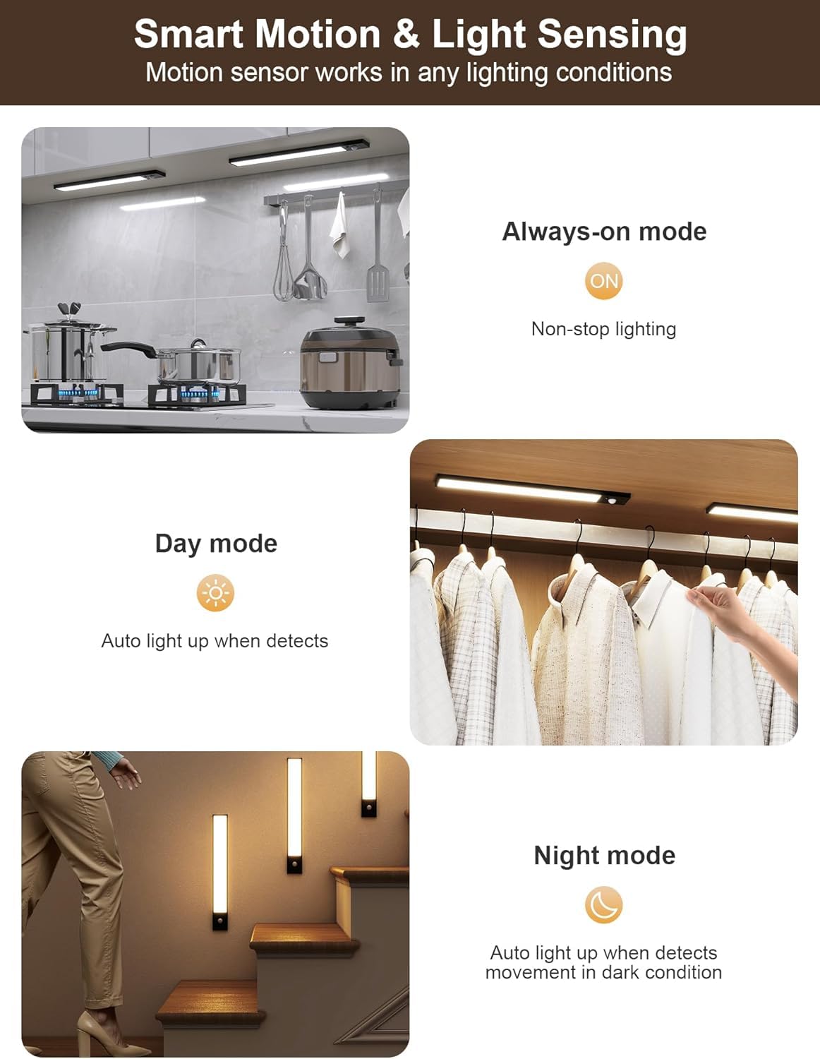 Tnight magnetic installation method for flexible placement on iron surfaces.