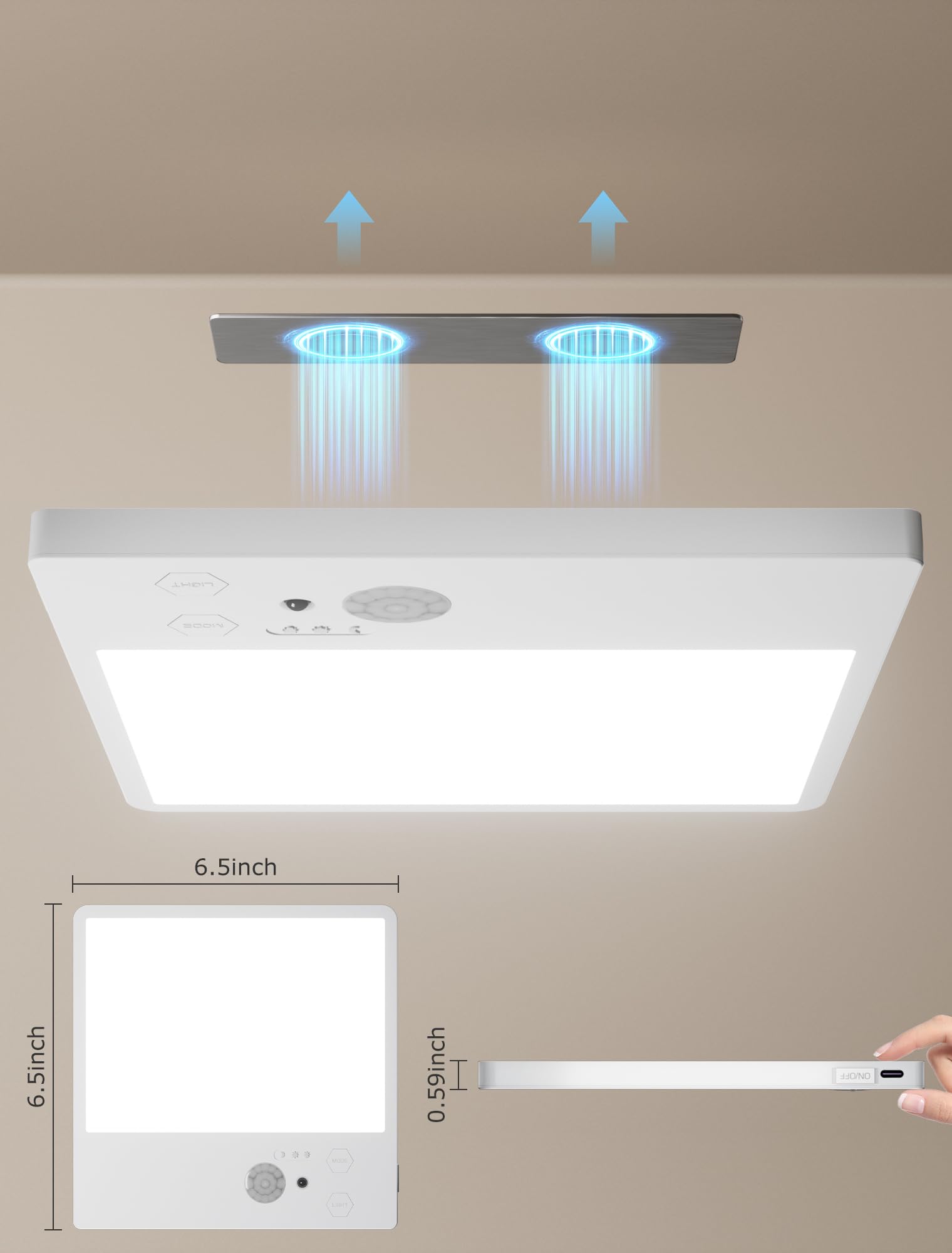 Tnight rechargeable ceiling light with remote control for easy adjustments