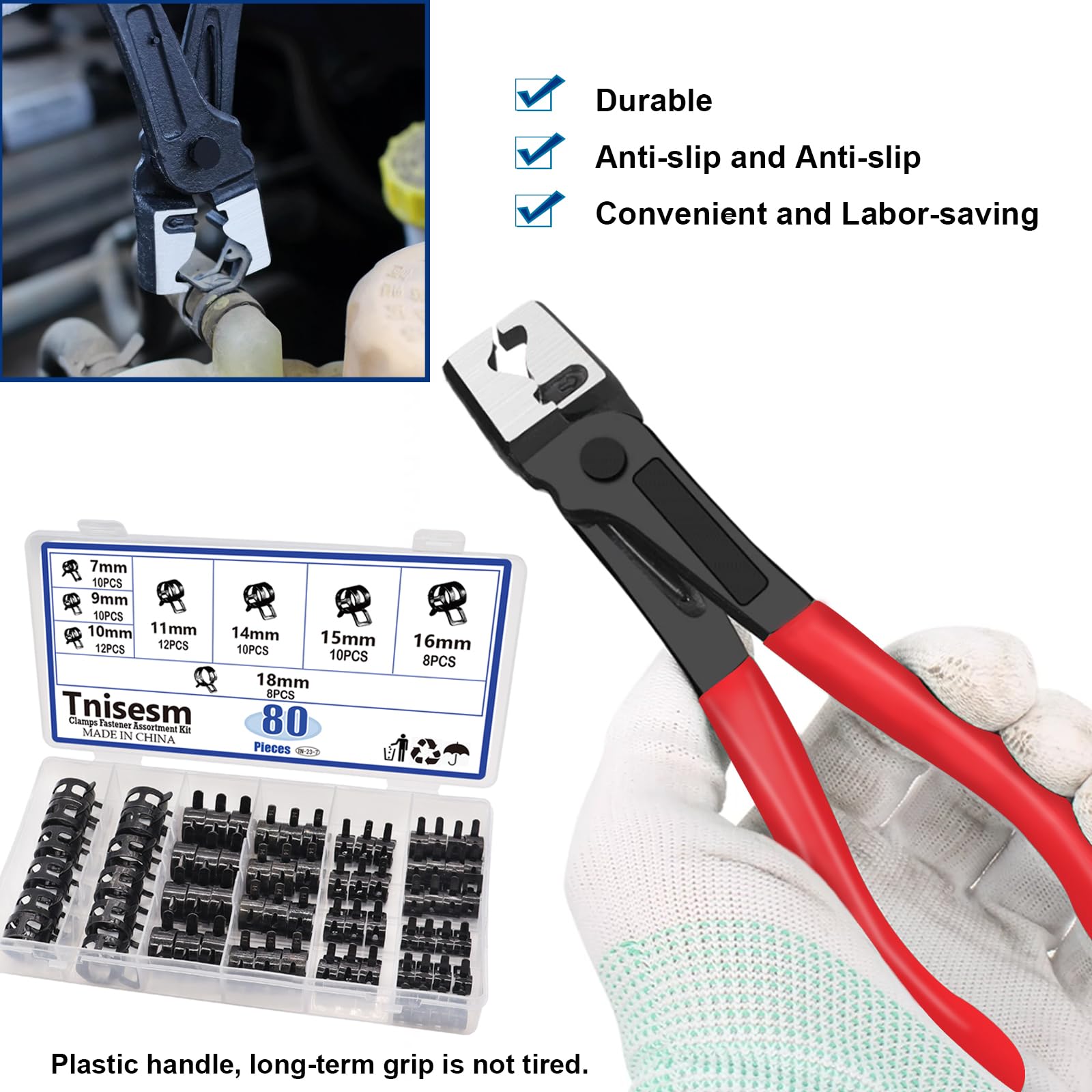 Tnisesm 360-degree inner ring design protects hoses and prevents leaks.