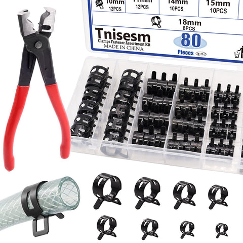Tnisesm 81Pcs spring band hose clamps kit for quick, secure connections.