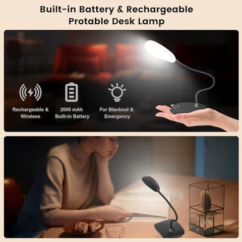 TNNOP desk lamp with 2000mAh battery for extended use