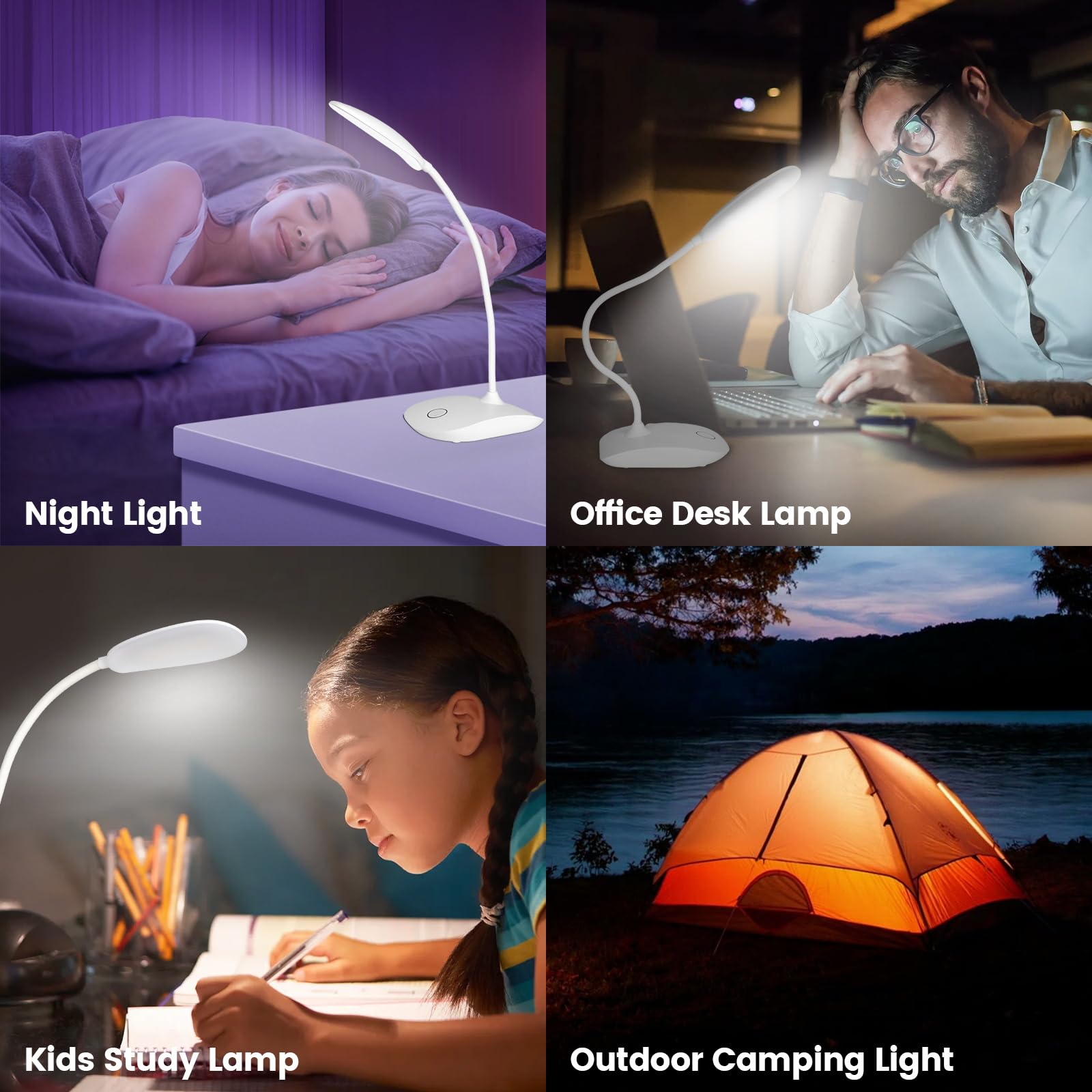 TNNOP battery-powered desk lamp dorm room use compact lighting for study.