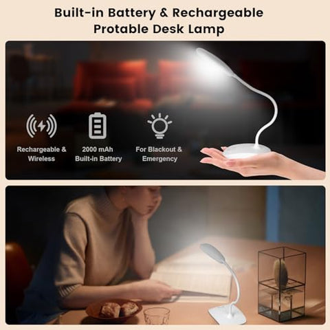 TNNOP battery-powered desk lamp foldable light highly portable for travel.