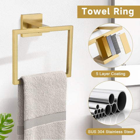 TNOMS brushed gold toilet paper holder blends durability with elegance