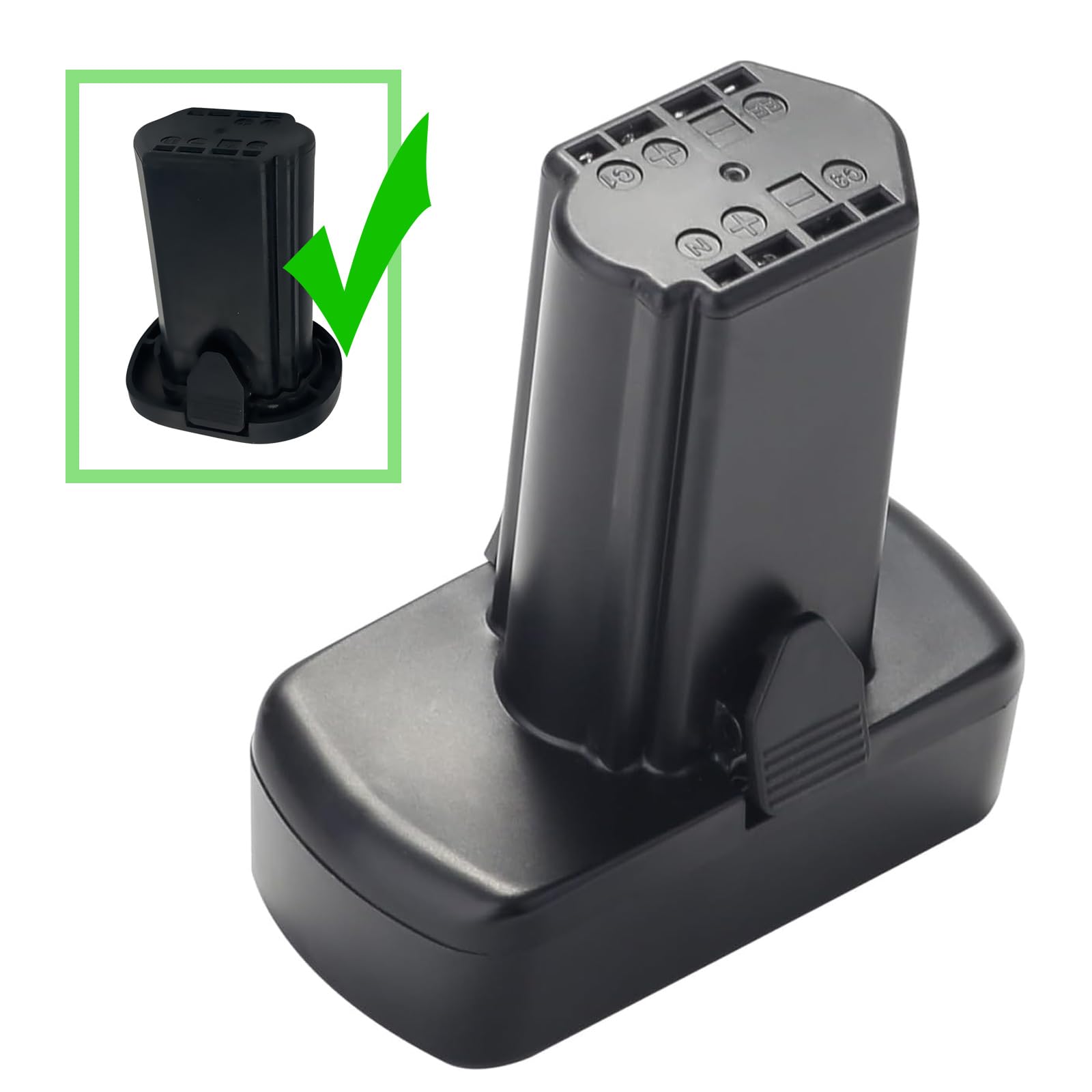 Tnvodejo CTS725 back view shows compact, reliable Li-ion pack.