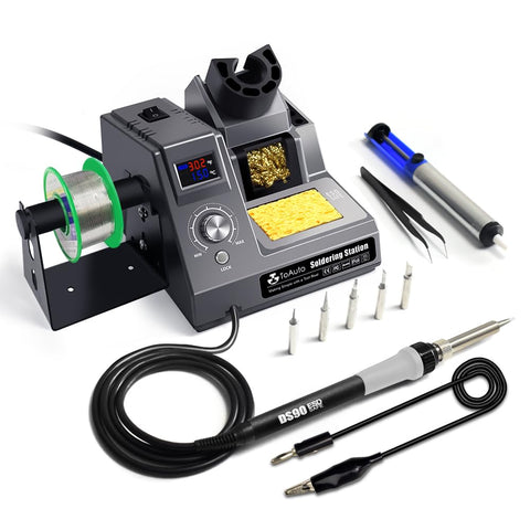 TOAUTO DS90 soldering station front view showing compact design and controls