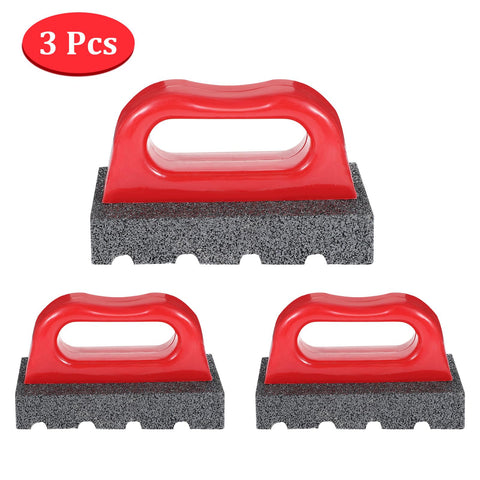 Close-up of ergonomic Tobeelec rub brick handle for comfortable use.
