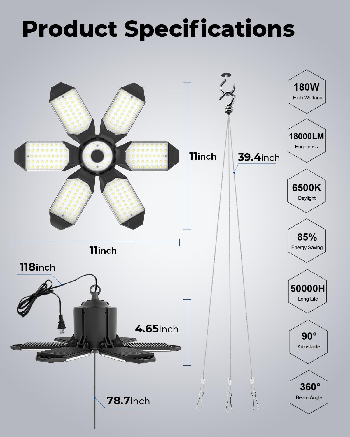 Toberich 360-degree coverage design reduces shadows across the workspace.
