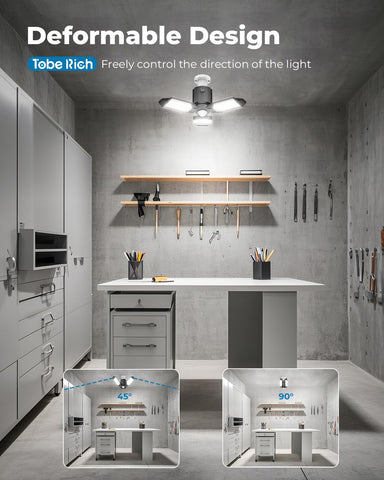 Toberich deformable panels adjusted to 90 degrees for targeted lighting